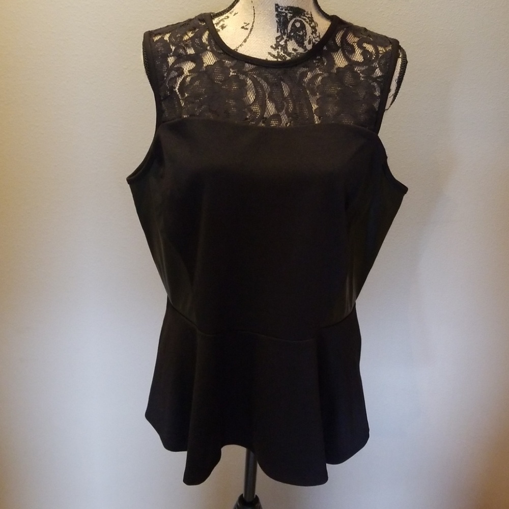 Edgy Mossimo black peplum leather & lace size XXL
